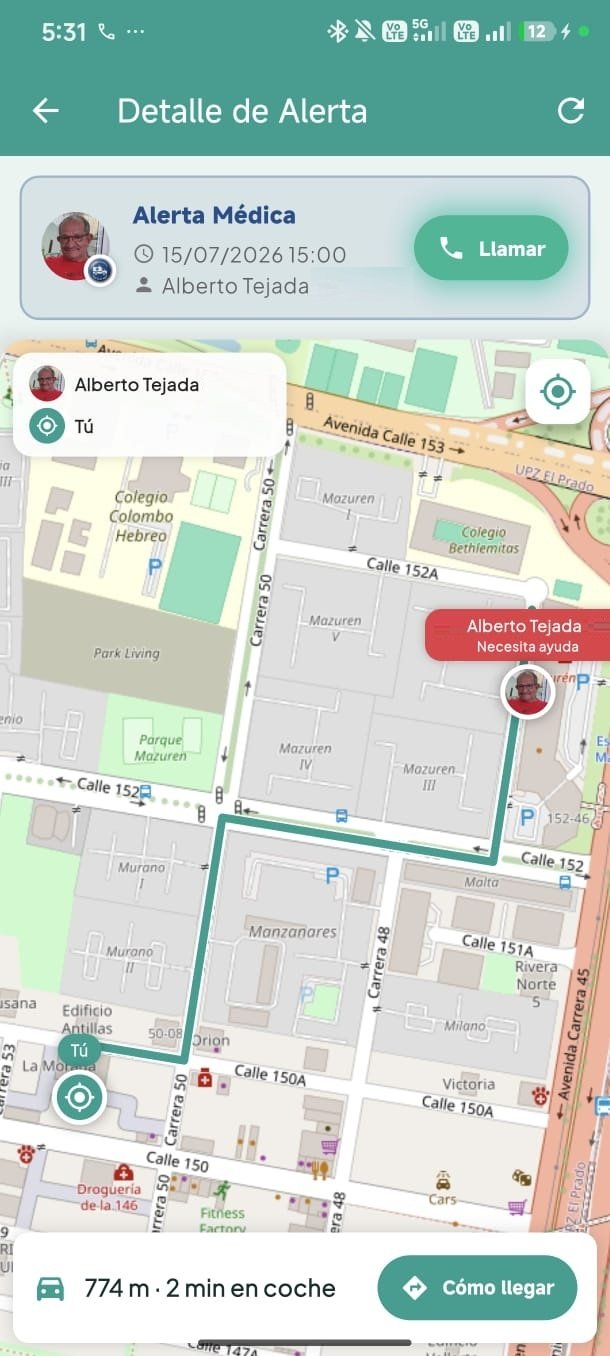 Alerta con ubicación